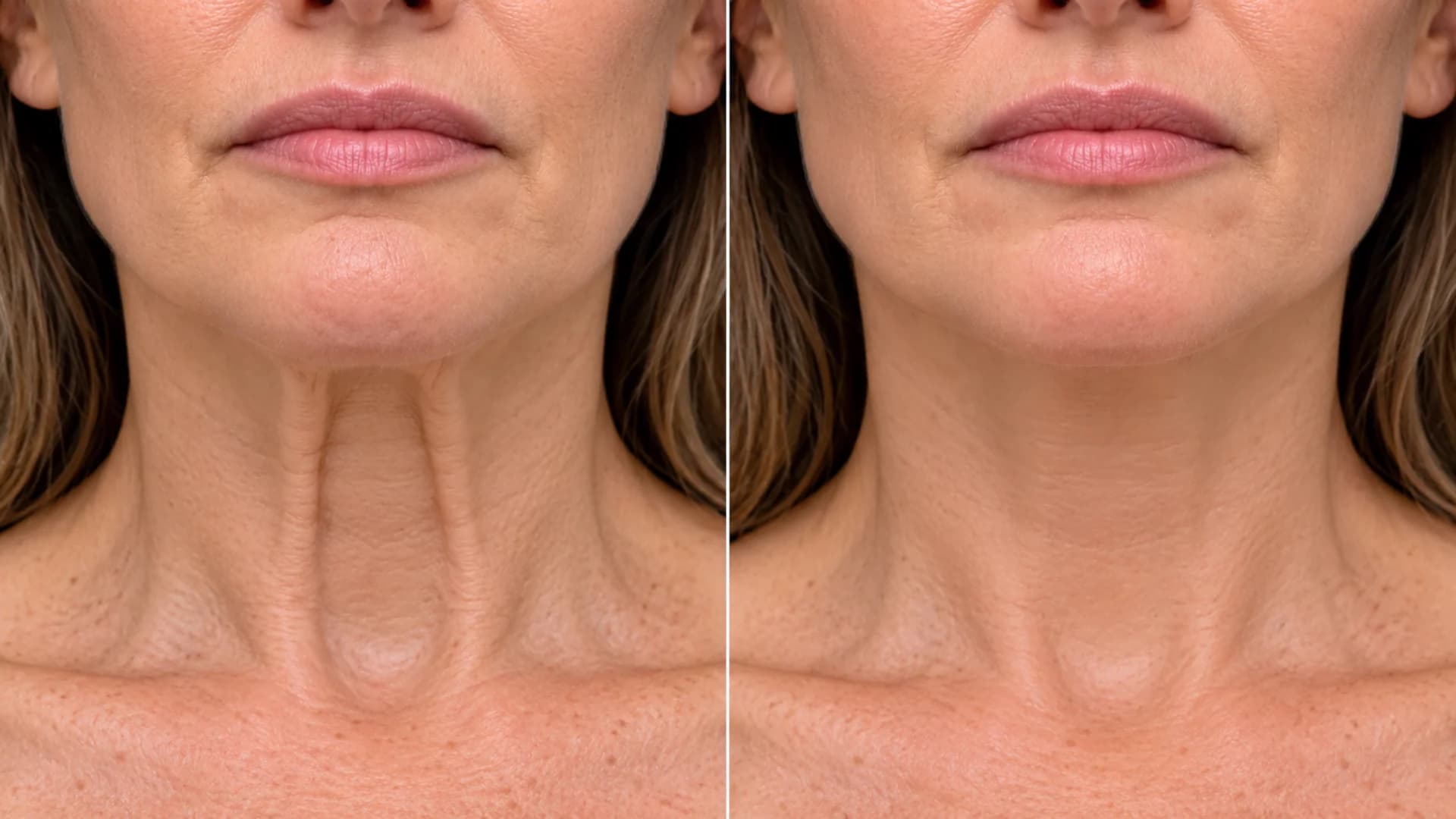 Platysma neck bands and Nefertiti jawline lift