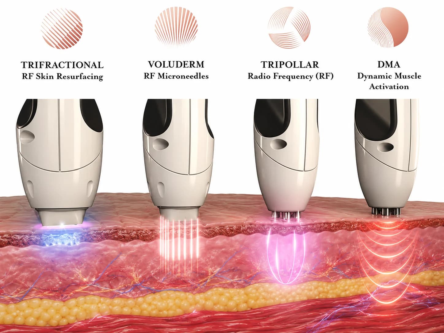 Illustration of the four Divine Pyramid technologies and the skin layers they address